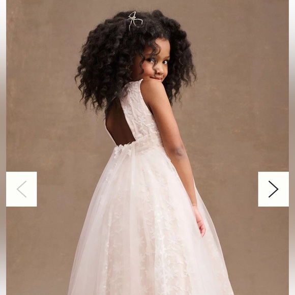 Anthropologie Princess Daliana Jessie Beaded Floral Tulle Flower Girl Dress - Picture 2 of 7